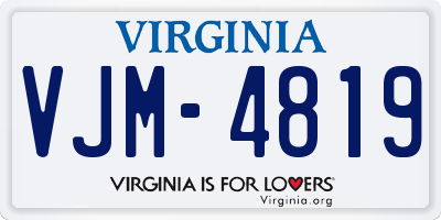 VA license plate VJM4819