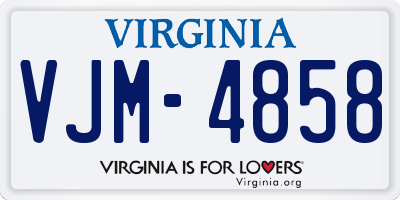 VA license plate VJM4858