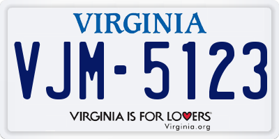 VA license plate VJM5123