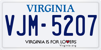 VA license plate VJM5207