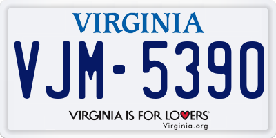 VA license plate VJM5390