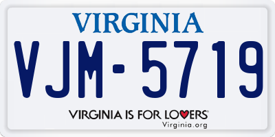 VA license plate VJM5719