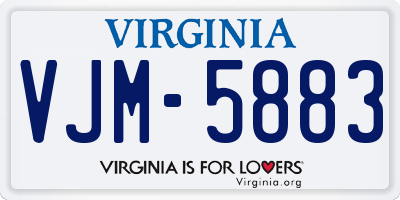 VA license plate VJM5883
