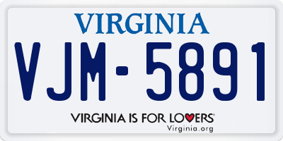 VA license plate VJM5891