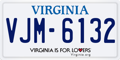VA license plate VJM6132
