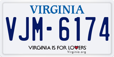 VA license plate VJM6174