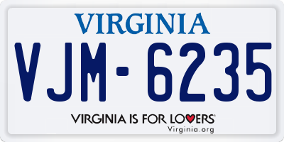 VA license plate VJM6235