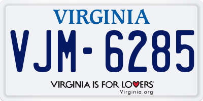 VA license plate VJM6285