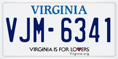 VA license plate VJM6341