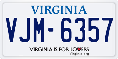 VA license plate VJM6357