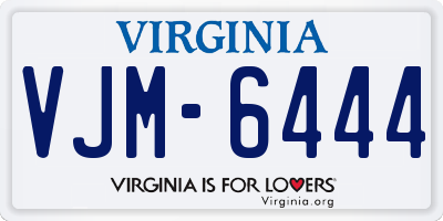 VA license plate VJM6444