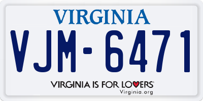 VA license plate VJM6471