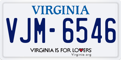 VA license plate VJM6546