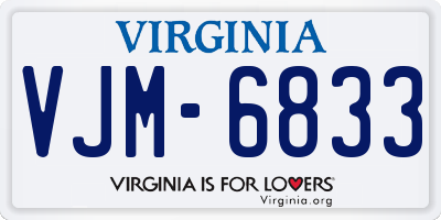 VA license plate VJM6833