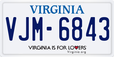VA license plate VJM6843