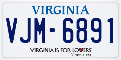 VA license plate VJM6891