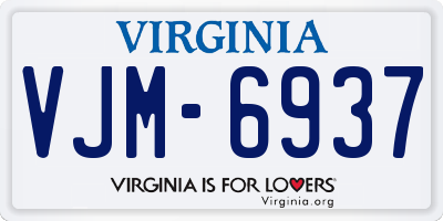 VA license plate VJM6937
