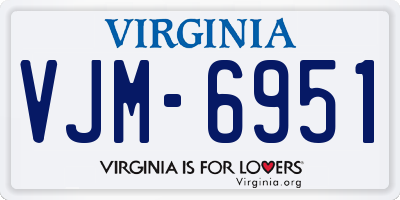 VA license plate VJM6951