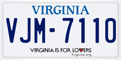 VA license plate VJM7110