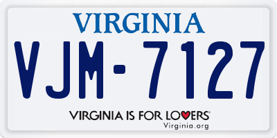 VA license plate VJM7127