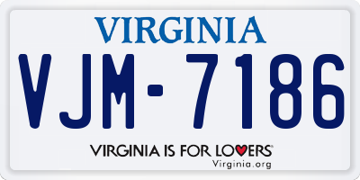 VA license plate VJM7186