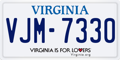 VA license plate VJM7330