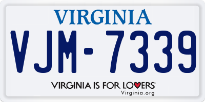 VA license plate VJM7339