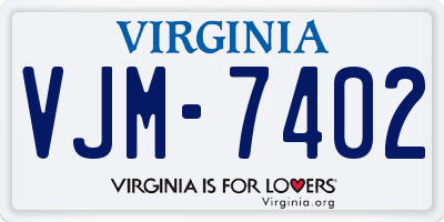 VA license plate VJM7402