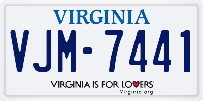 VA license plate VJM7441