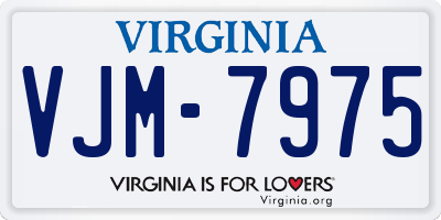 VA license plate VJM7975