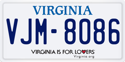 VA license plate VJM8086
