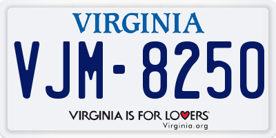 VA license plate VJM8250