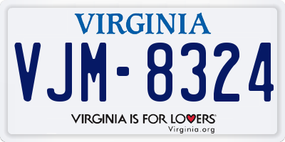 VA license plate VJM8324