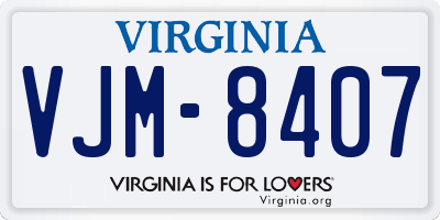 VA license plate VJM8407