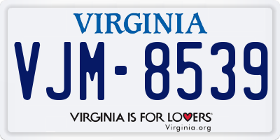 VA license plate VJM8539