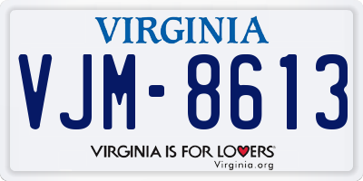 VA license plate VJM8613