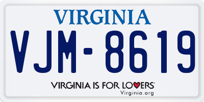 VA license plate VJM8619