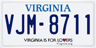VA license plate VJM8711