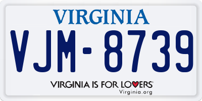 VA license plate VJM8739