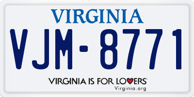 VA license plate VJM8771