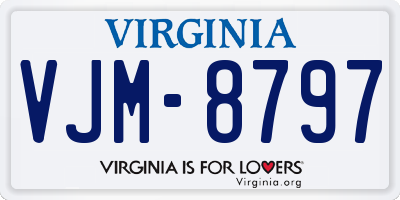 VA license plate VJM8797