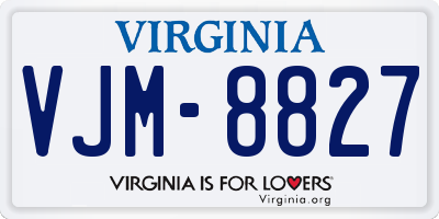 VA license plate VJM8827