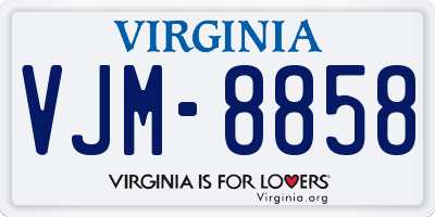 VA license plate VJM8858