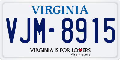 VA license plate VJM8915