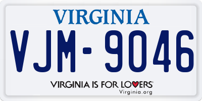 VA license plate VJM9046