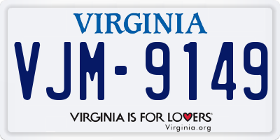 VA license plate VJM9149