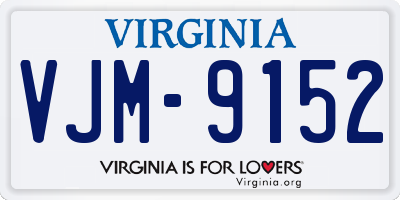 VA license plate VJM9152