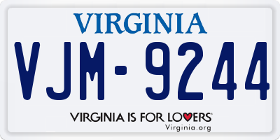 VA license plate VJM9244