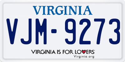 VA license plate VJM9273