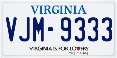 VA license plate VJM9333